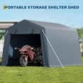 thumbnail image 4 of EastVita 6x6 FT Portable Outdoor Storage Shed with 2 Roll-Up Zipper Doors Vents Gray, 4 of 7