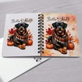 thumbnail image 4 of Hello Fall Rottweiler Scarf Welcome Autumn with Leaves Pumpkins Spiral Bound Journal Rottie Dog Lover Gifts Idea 5x7in Spiral Notebook - 00011, 4 of 5