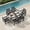 Black, variant on Erinnyees 7-Piece HDPE Outdoor Dining Set, 66.9" Marble Texture Patio Table with Umbrella Hole, and 6 All-Weather Chairs for Yard Deck Porch, Gray