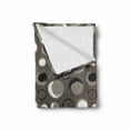 thumbnail image 2 of Taupe Soft Flannel Fleece Blanket, Grunge Circles Dots Brushstrokes Hand Painted Modern Design Messy Artistical, Cozy Plush for Indoor and Outdoor Use, 50" x 60", Black White Taupe, by Ambesonne, 2 of 6
