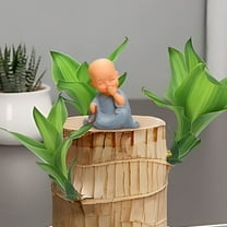 CxhicLuv Zen Monk Resin Figurine, Small Brown Buddha Statue for Living Room & Tea Table, Zen Home Decor, Calming Desktop Ornaments for Office, Mindful Christmas Decorations