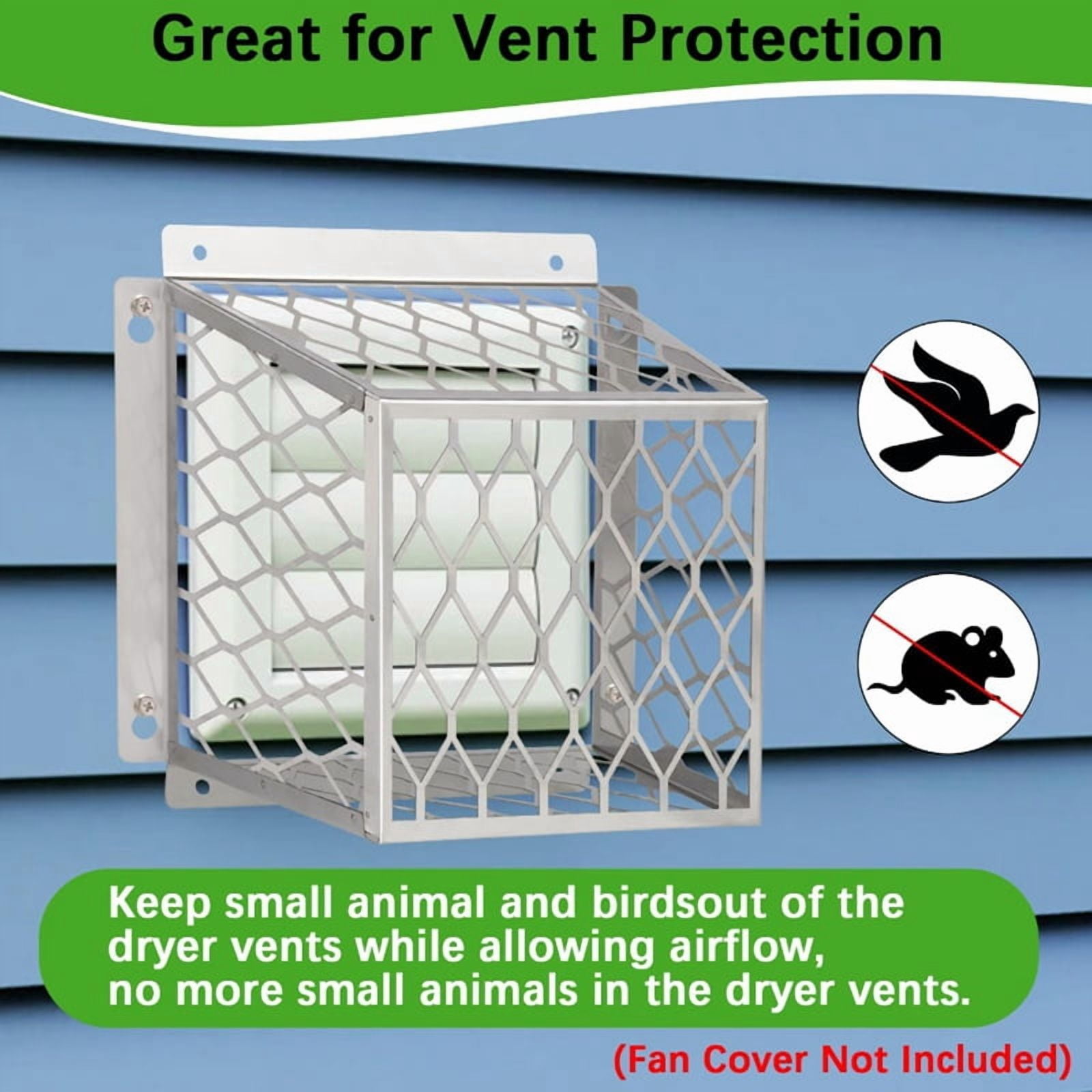 2X Dryer Exhaust Guard Vent Cover,Dryer Vent Bird Guard for 3 to 4 Inch Fan Cover, Stainless Steel Ventilation Bird Cage