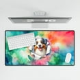 thumbnail image 4 of Funny Watercolor Adorable Australian Shepherd Peeking Through Torn Paper Effect Desk Mat Full Keyboard Mouse Pad Aussie Dog Lover Gifts Large Mousepad - 00026, 4 of 5