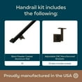 thumbnail image 2 of Urban Contemporary Aluminum Complete Handrail Grab Bar Set, Brackets Included, 6 Foot Handrail, Black / Bronze Powder Coated Finish, 2 of 6