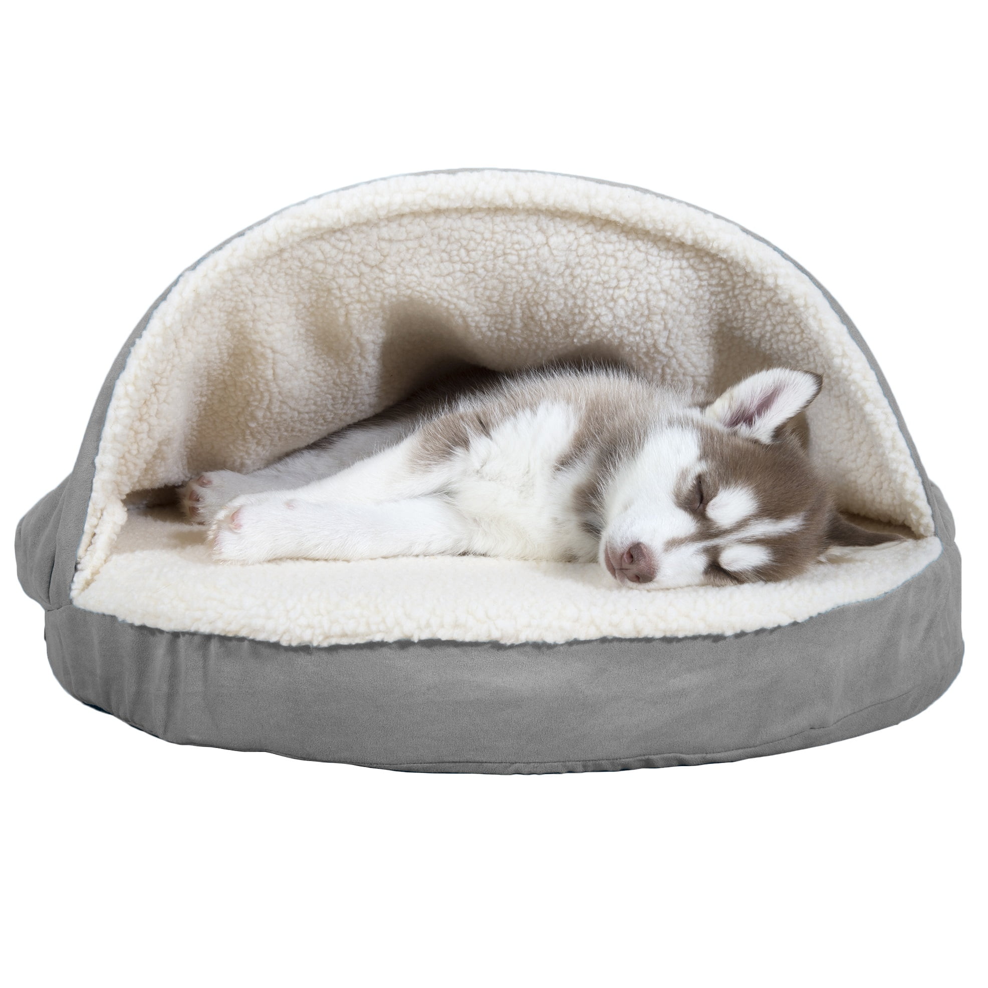 furhaven round dog bed