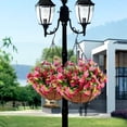 thumbnail image 3 of Artificial Hanging Flowers in Basket,Fake Daisy Plants Arrangement,inch Coconut Lining Basket Hanging Plant,Outdoor Indoor Patio Lawn Garden Porch Spring Decor (Dark Purple), 3 of 5
