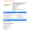 thumbnail image 2 of Front Shock Absorber - Compatible with 1988 - 2000 Chevy C3500 1989 1990 1991 1992 1993 1994 1995 1996 1997 1998 1999, 2 of 2