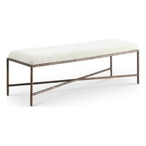 Pemberly Row Modern / Contemporary Soft Cream Chenille Fabric Bench