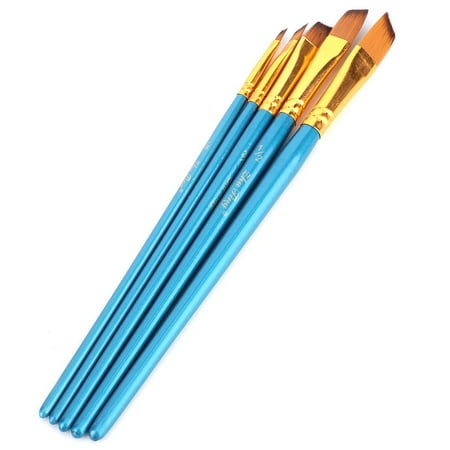 Fugacal 5Pcs Blue Nylon Hair Drawing Brush Art Painting Set Tool, Watercolor Painting Brush, Painting Brush