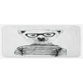 thumbnail image 1 of Animal Kitchen Mat, Dressed up Hipster Nerd Smart Male Bear in Glasses Fun Character Animal Art Print, Plush Decorative Kitchen Mat with Non Slip Backing, 47" X 19", Black White, by Ambesonne, 1 of 1