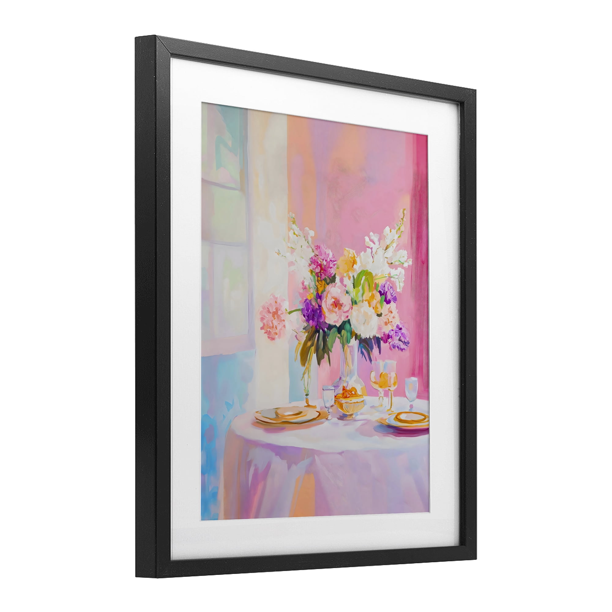 Stupell Industries Pink Brunch with Romantic Bouquet Black Framed Print Under Glass, design by The Prints Vibe