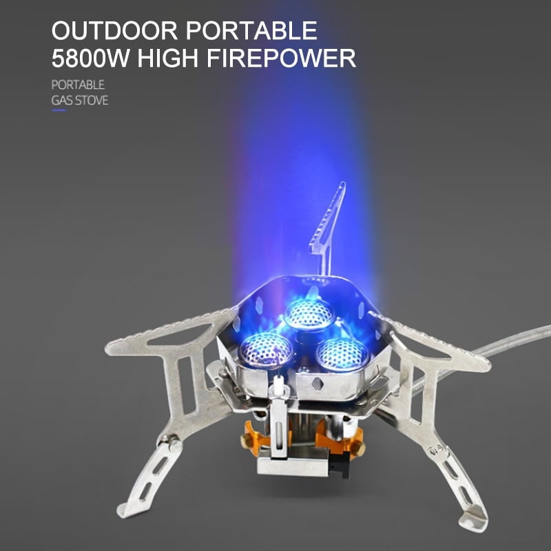 Portable Camping Gas Stove with Windproof Folding Burner and Igniter for Outdoor Cooking, Hiking, Backpacking, Picnic, and Emergency Use