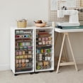 thumbnail image 2 of WOPITUES Rolling Storage Cart with 10 Drawers, Wood Craft Storage Cart, Makeup organizer with 10 Dividers,White, 2 of 13