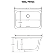 thumbnail image 2 of Isabella Plus Collection 21 inch Rectangular Undermount basin with overflow and rear center drain - White, 2 of 3