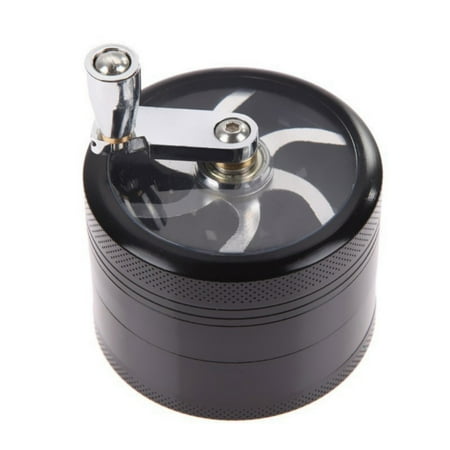 Metal Tobacco Herb Grinder - BAGGUCOR Manual Tobacco Grinder Manual Metal 4 Layer Crusher Smoke Herbal Herb Mill Spice Crusher Kitchen Grinder