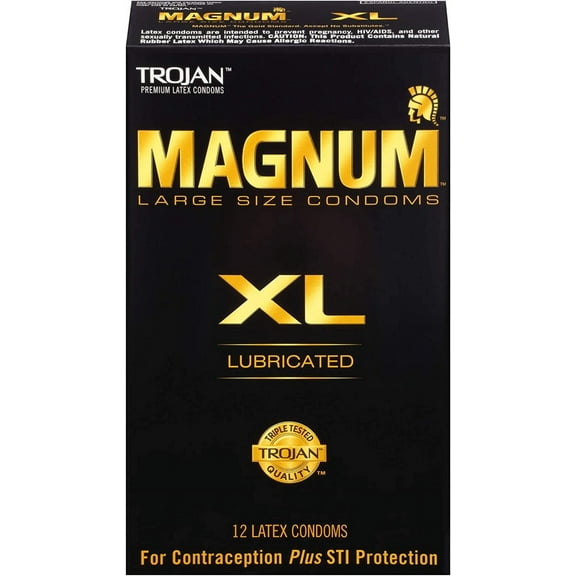 Trojan Magnum XL Large Size Lubricated Condoms - 12 Count