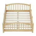 thumbnail image 6 of Harper & Bright Designs Full Montessori Floor Bed with Safety Guardrails, Solid Wood Floor Bed with Fence for Girls and Boys Bedroom, Natural, 6 of 10