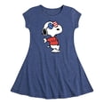 thumbnail image 2 of a Snoopy - Robe à Manches Courtes Évasée pour Filles - Taille 2T Marine Chiné, 2 of 2