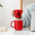 thumbnail image 4 of Ceramic Tea Infuser Cup with Lid - Handle Tea Cup with Strainers for Loose Leaf Tea，Enhanced Heat Protection，Business Mug Office Mug Ceramic Mug | Red, 4 of 8