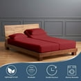 thumbnail image 3 of Split King Sheet Set 28" EXTRA DEEP POCKET, 700-Thread-Count 100% Egyptian Cotton 5 PC Burgundy, 3 of 9