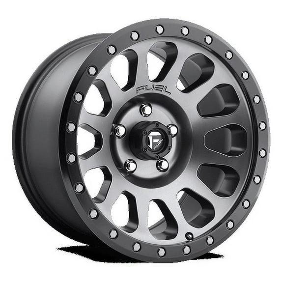 Fuel D601 Vector 17X8.5 6X139.7 7Et 110.1Cb Matte Gun Metal Black Bead Ring Wheel