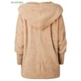 thumbnail image 4 of BadPiggies Plus Size Women Hooded Cardigans Fuzzy Fleece Winter Open Front Long Sleeve Solid Jacket Coats Outwear with Pockets (4XL, Apricot), 4 of 6