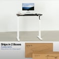 thumbnail image 3 of VIVO Manual 43” x 24” Stand Up Desk | Black Table Top, White Frame, 3 of 8