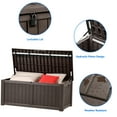 thumbnail image 6 of Dextrus Outdoor Storage Deck Box for Outdoor Pillows and Pool Supplies - Large Resin Patio Storage 120 Gallon Capacity, Lockable Lid, Waterproof (Brown), 6 of 6