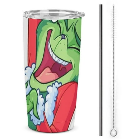 

6276188925013 Car Cup Insulated Tumbler Travel Cup Keeps Drinks Cold & Hot 20oz - with Straw Lid Stainless Steel