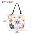 thumbnail image 5 of FORMRS Womens Canvas Tote Bag with Zipper Inner Pocket Shoulder Handbag, Beige Retro Flower, 5 of 7
