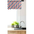 thumbnail image 2 of Ambesonne Harbour Stripe Valance Pack of 2, Diagonal Retro, 42"X18", Blue Red White, 2 of 3