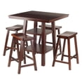 thumbnail image 1 of Winsome Orlando 5-Piece Set High Table, 2 Shelves with 4 Saddle Seat Stools - 94548, 1 of 9