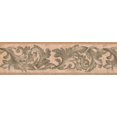 thumbnail image 2 of Vert Foncé Vigne Beige Damassé Papier Peint Frontière Retro Design, Rouleau 15' x 7'', 2 of 3