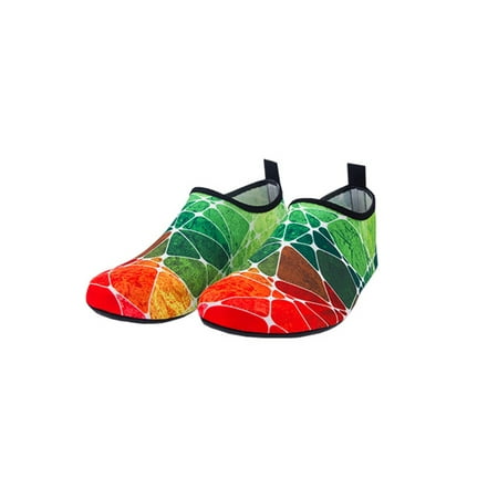 

Sanviglor Unisex Beach Shoe Quick Dry Water Shoes Barefoot Aqua Socks Yoga Anti-Slip Comfort Sock Sneakers Lightweight Rubber Soft Sole Red Green 5.5-6