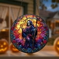 thumbnail image 5 of Gothic Halloween Stained Glass Window Decor, Dark And Floral Halloween Decor., 5 of 8