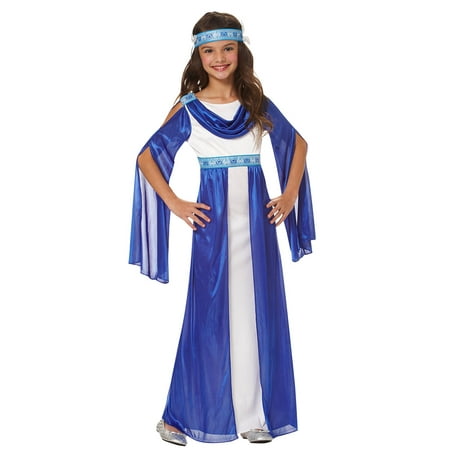 Greek Empress Girls Grecian Roman Blue Toga Halloween