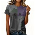 thumbnail image 5 of Trgacdwlo Womens Halloween Shirts Vintage Halloween Graphic Fall Womens Raglan Short Sleeve Blouses Novelty Funny Ghost Print Tunic Shirts for Women, 5 of 7