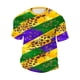 thumbnail image 4 of Ceisia Men's Casual Mardi Gras Graphic T-shirt Short Sleeve Round Neck Jester Hat & Mask Print Summer Streetwear Tee Tops Purple XXXXXL Gifts, 4 of 8