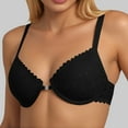 thumbnail image 5 of Telankuip Women's Push up Front Closure Bras for Women Racerback Front Hook Lightweight Bras Lace Thin Padded Underwire Supportive Plunge Floral Printed Bralettes Black 70C, 5 of 7