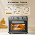thumbnail image 6 of 19QT Air Fryer Toaster Oven with Convection, 5-in-1 Countertop Cooker, Visible Window, Oil Free, 1500W, Black, 6 of 11