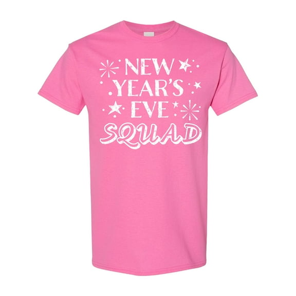 Inktastic New Year's Eve Squad with Stars in White T-Shirt