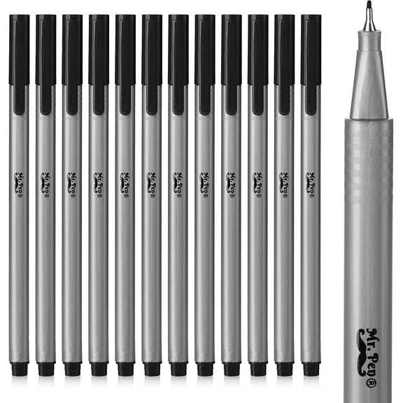 Mr. Pen- Black Fineliner Pens, 12 Pack, Black Fine Point Pens, Pens Fine Point, Fine Liners Artists, Fineliners Pens