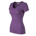 thumbnail image 3 of Made by Olivia Women's Basic Solid Multi Colors Fitted Short Sleeve T-Shirt [S-3XL], 3 of 6