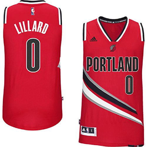 Adidas Damian Lillard NBA Portland Trail Blazers Red Jersey size