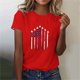 thumbnail image 2 of Blusas para las Mujeres Casual, Estampado Manga Corta Cuello Redondo Camiseta Top Hecho de Cómodo Estante de Imitación para Toda la Temporada de Uso Diario, Tops Cortos para las Mujeres, 2 of 4