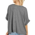 thumbnail image 3 of Langwyqu Summer Fashion Women Short Sleeve Female Solid Casual Loose Shirt, 3 of 5