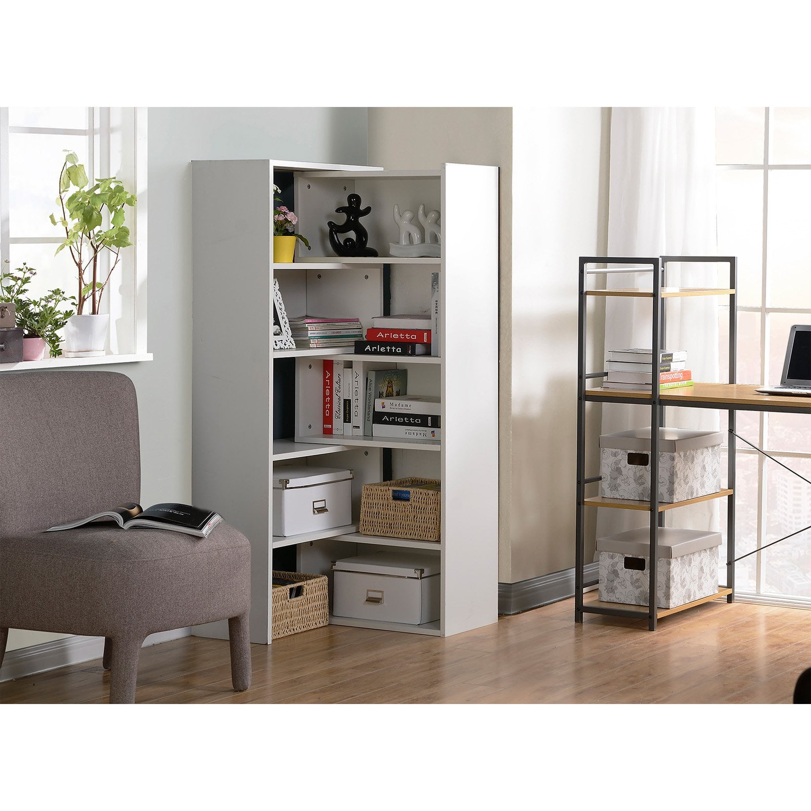 Homestar Expandable Shelving Console Bookcase Com