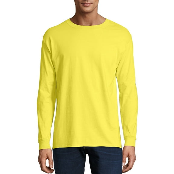 Hanes Mens Premium Beefy-T Cotton Long Sleeve T-Shirt, Sizes S-3XL