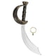 thumbnail image 1 of 1 Set Halloween Pirate Costume Set Pirate Cosplay Sword Hoop Earring Photo Prop, 1 of 4