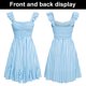 thumbnail image 4 of Vestido midi de verano con hombros descubiertos, a rayas, cintura alta, con volantes divididos, vestidos largos de playa fluidos, 4 of 6
